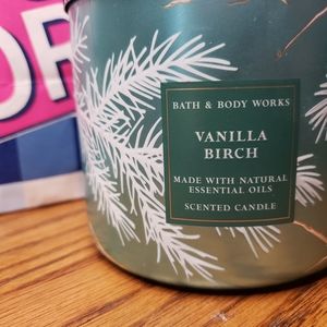 Bath & Body Works Vanilla Birch 3-Wick Luminary Candle w/ Special Lid